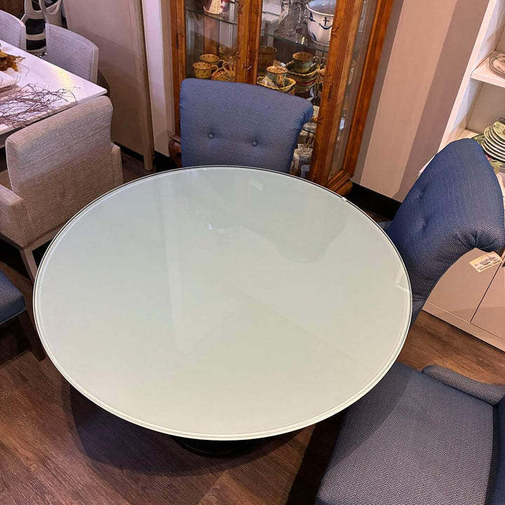 Frosted Glass Top Dining Table w/ Iron Base