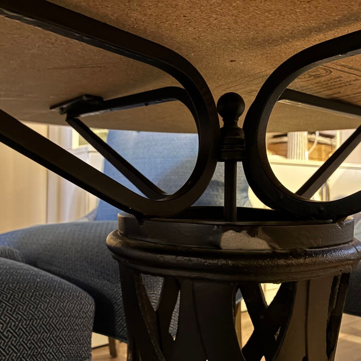 Frosted Glass Top Dining Table w/ Iron Base