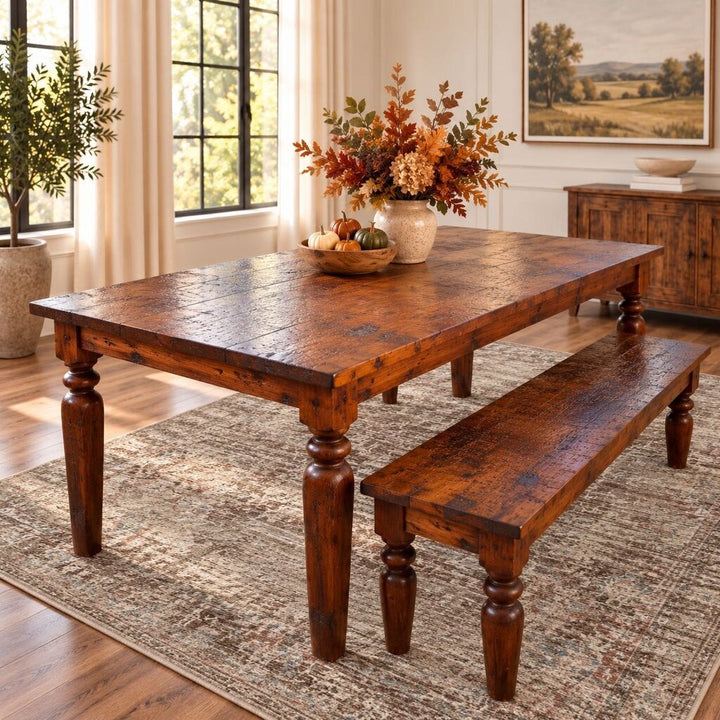 Sourav Dining Table with Bench