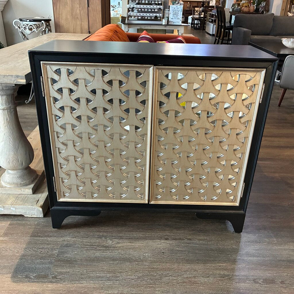 Mirrored Geometric Bar Cabinet - Acosta's Home