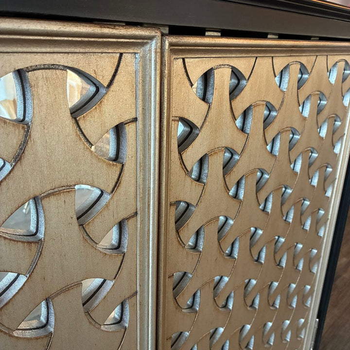 Mirrored Geometric Bar Cabinet - Acosta's Home