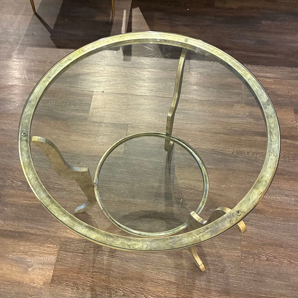 Round Side Table w/ Glass Top