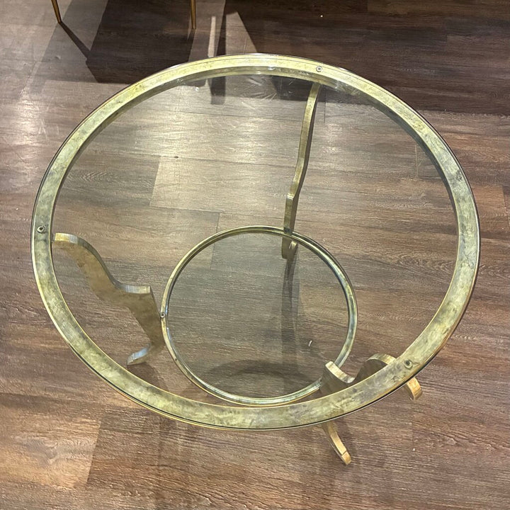 Round Side Table w/ Glass Top