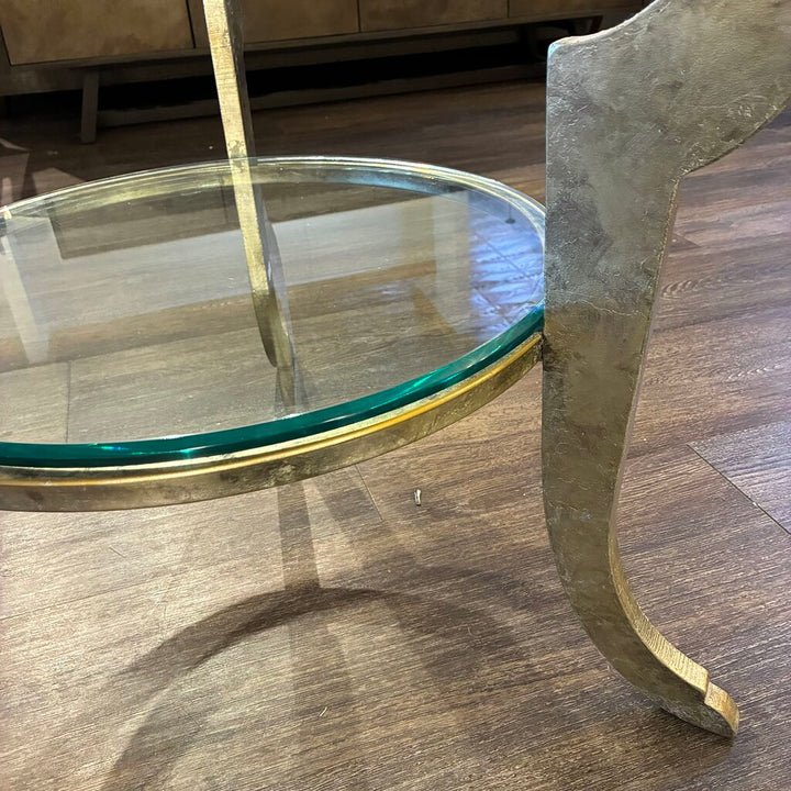 Round Side Table w/ Glass Top