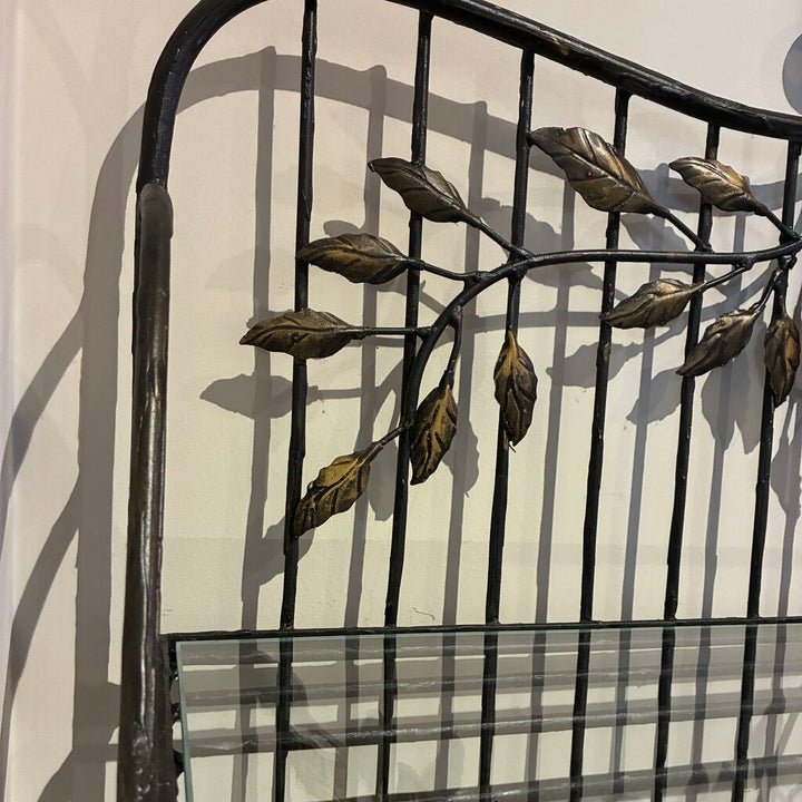 Wrought Iron & Stone Baker's Rack