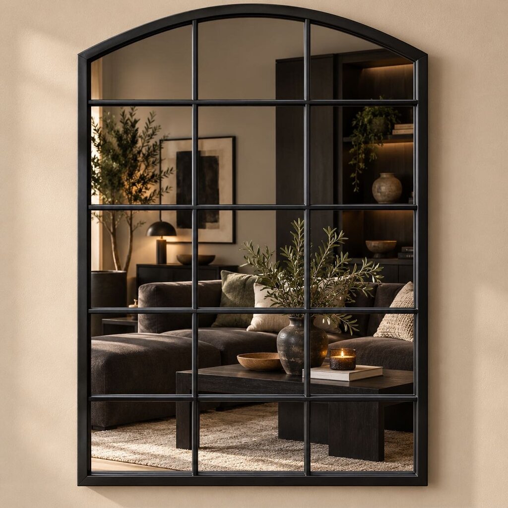 Arched Window Pane Mirror