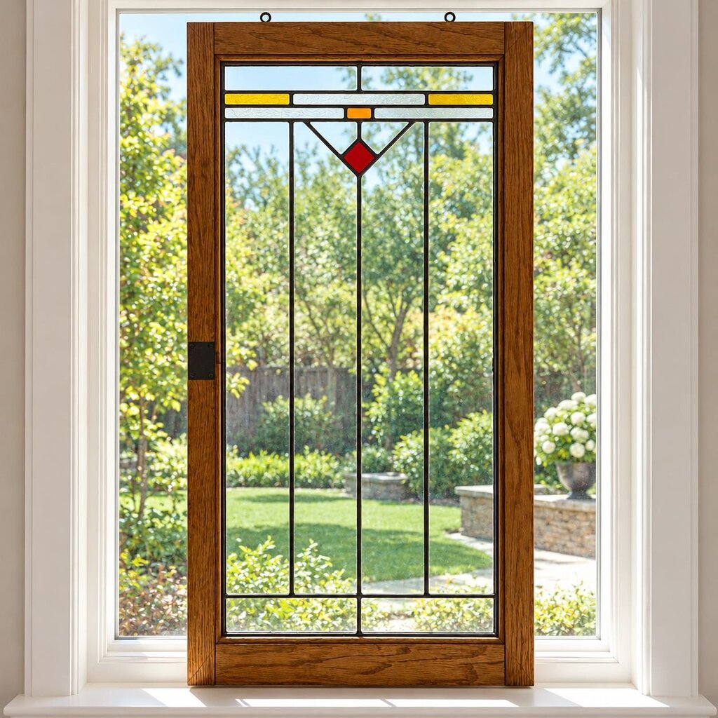 Salvage Stain Glass Panel