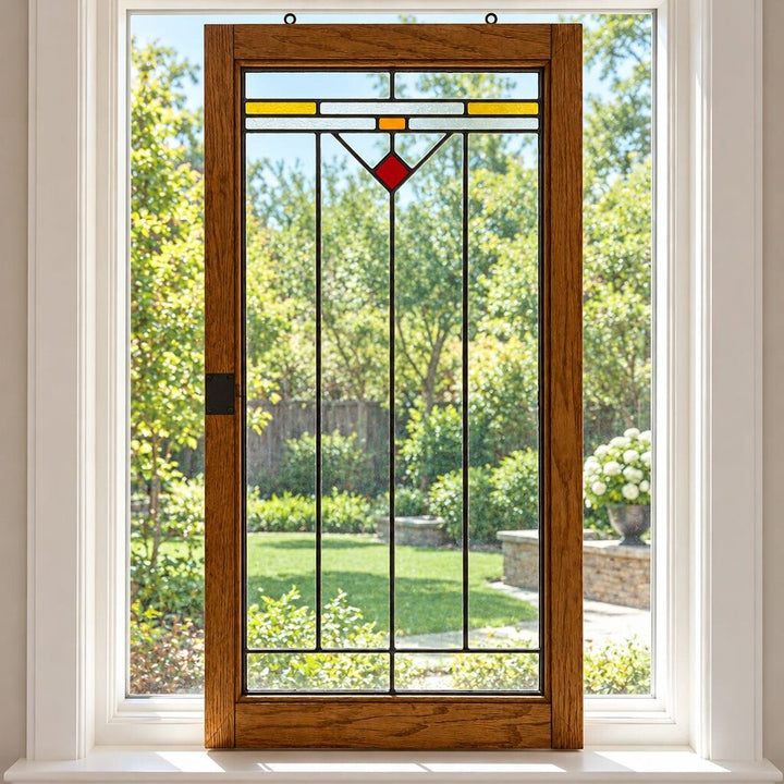 Salvage Stain Glass Panel