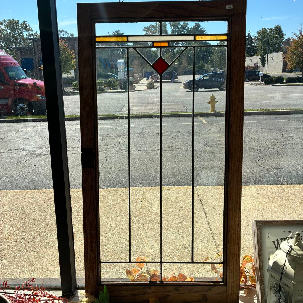 Salvage Stain Glass Panel
