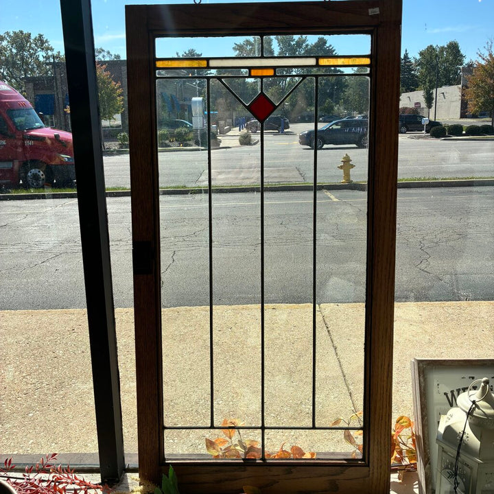 Salvage Stain Glass Panel