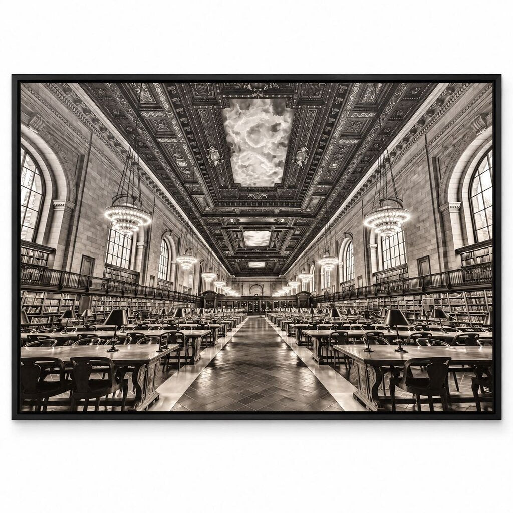 Orig. Price $600 - "Rose Main Reading Room" Framed Canvas