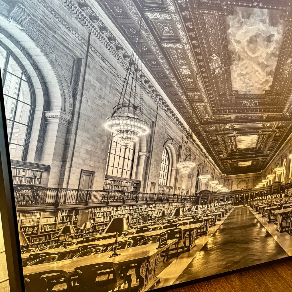 Orig. Price $600 - "Rose Main Reading Room" Framed Canvas