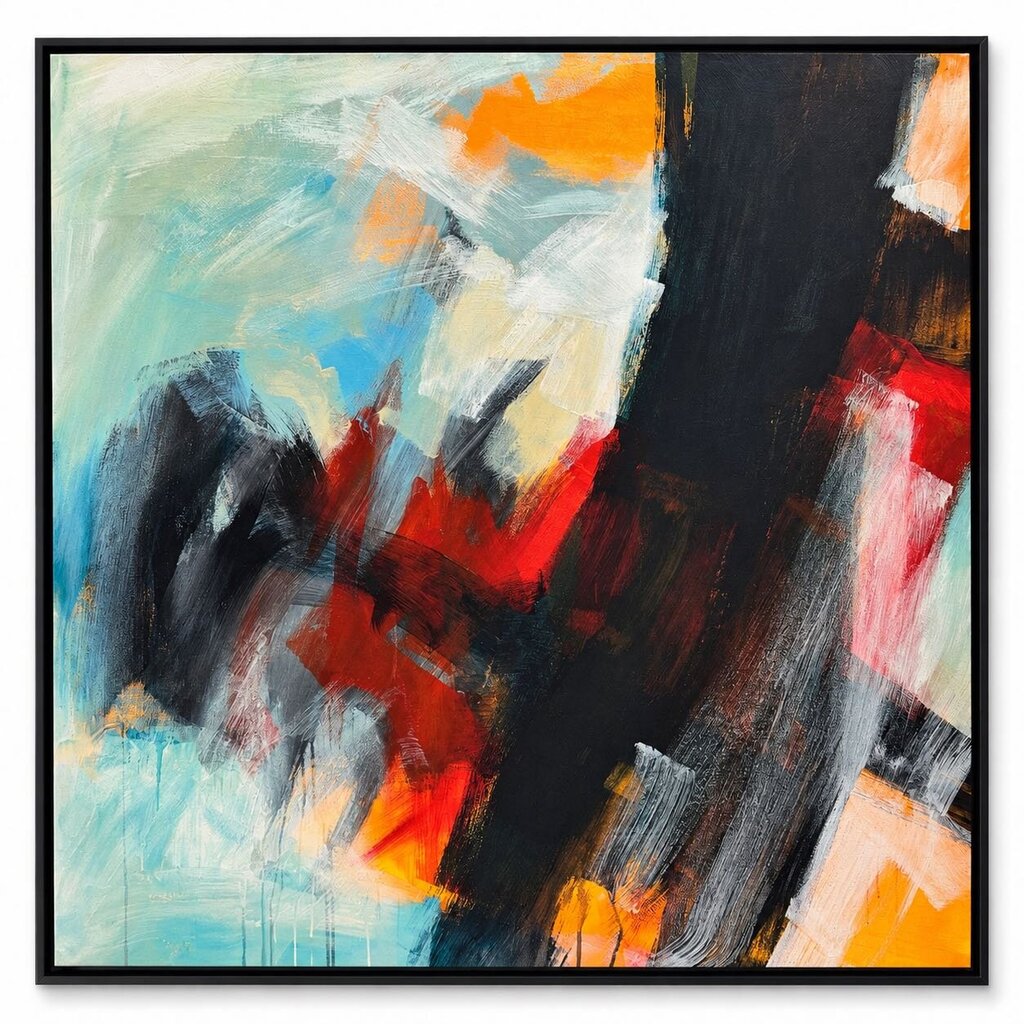 Orig. Price $750 - "Red Lash" by Samuel Kane Framed Canvas