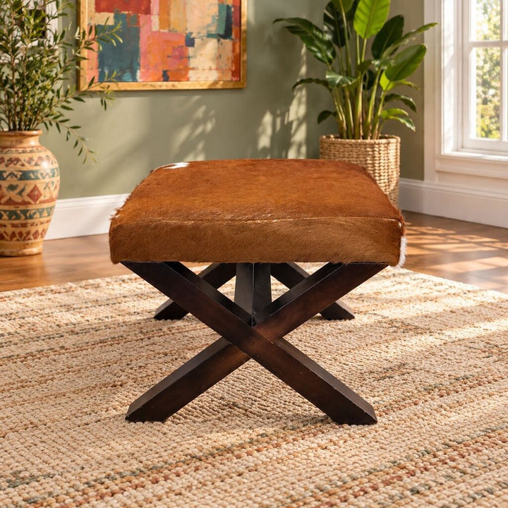 Cowhide Footstool