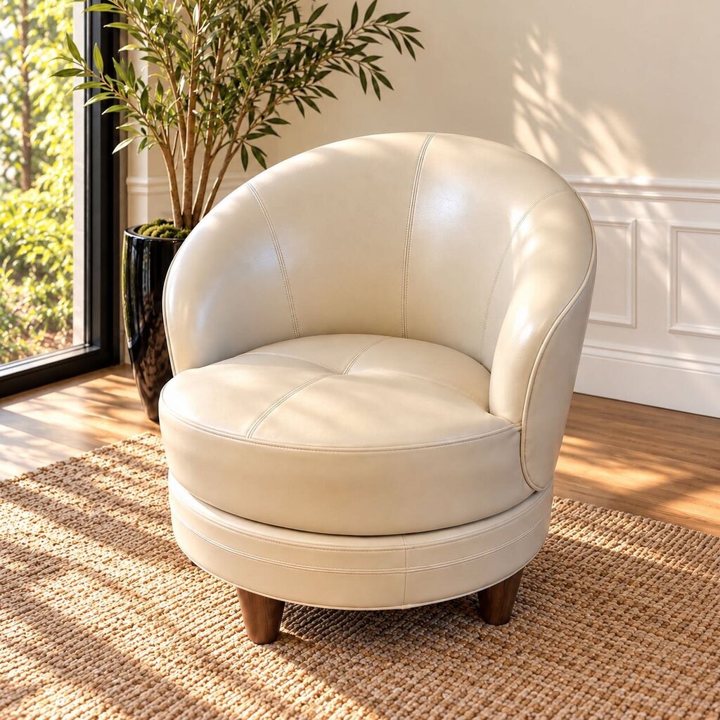 Orig. Price $470 - Phoebe Swivel Leather Chair