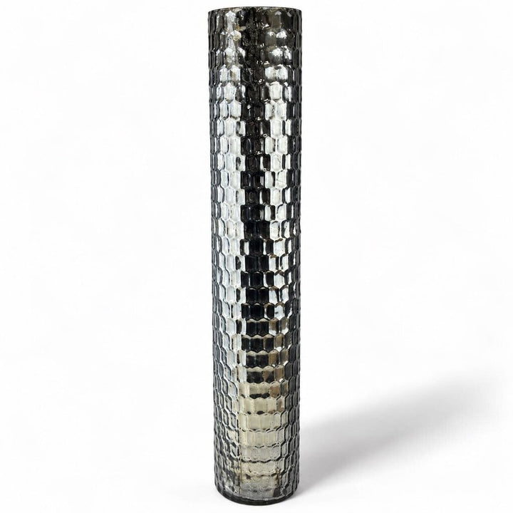 *Tall Metallic Glass Vase