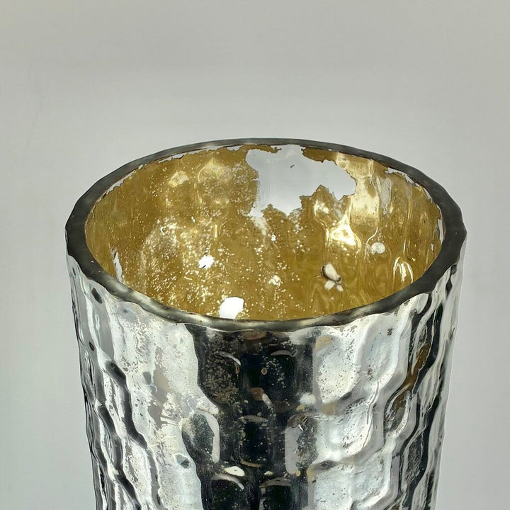 *Tall Metallic Glass Vase