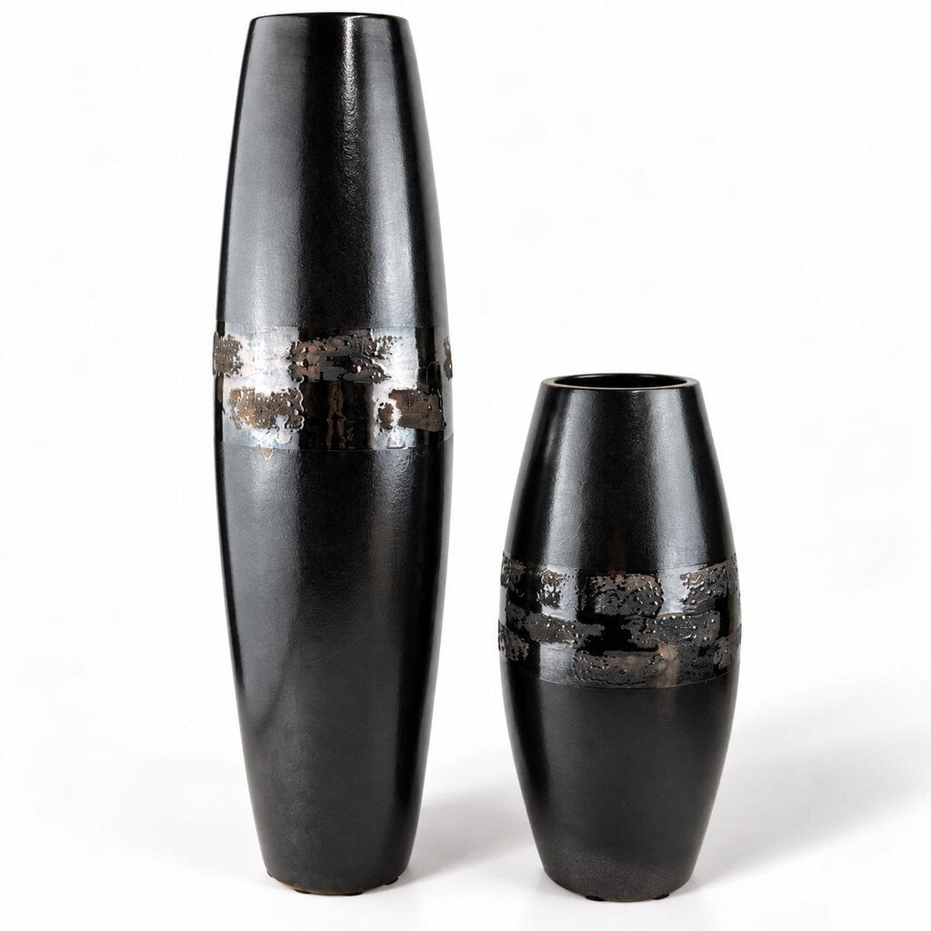 Orig. $350 - Pair of Embossed Glazed Vases