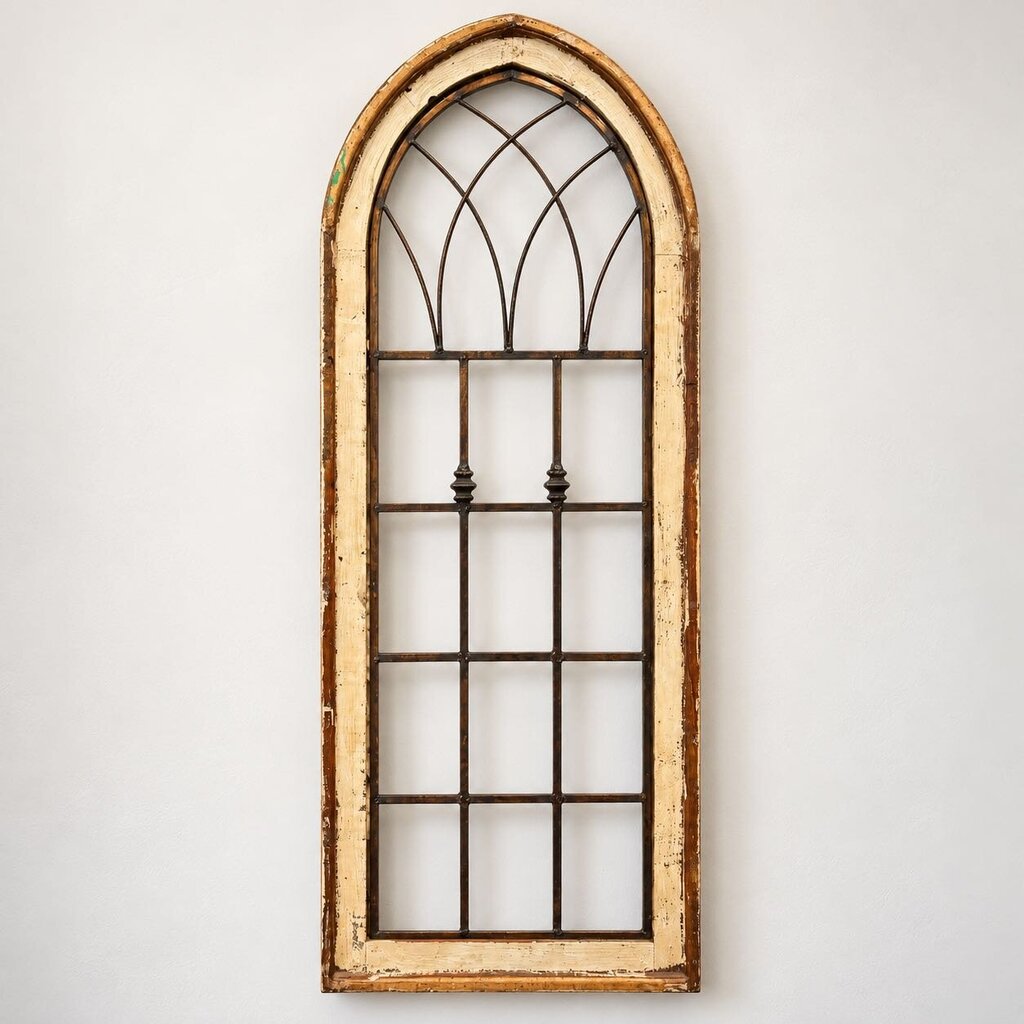 Distressed Wooden Arched With Iron Insert