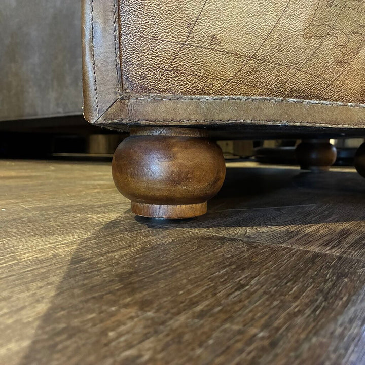 Old World Map Demilune Chest