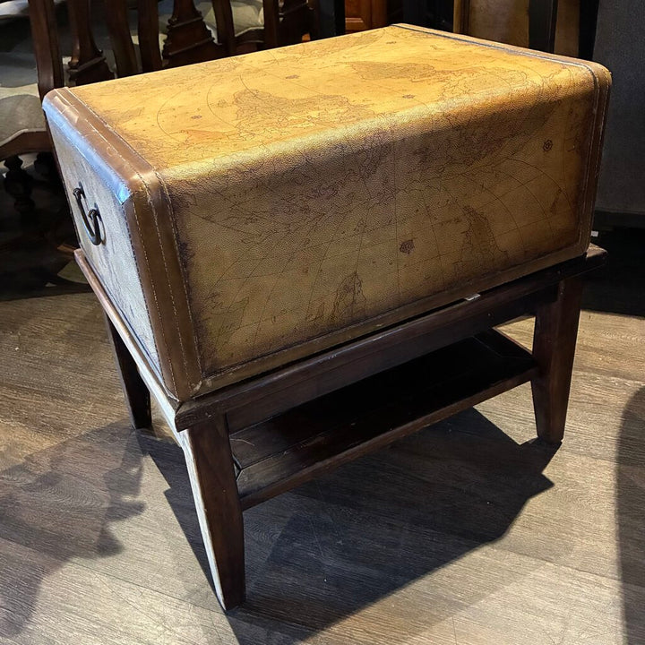 Old World Map Trunk-style End Table