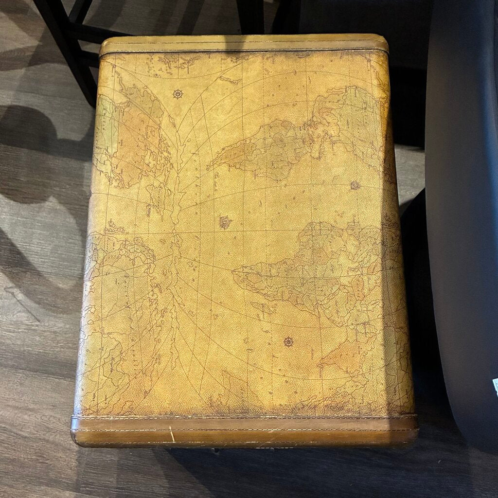 Old World Map Trunk-style End Table