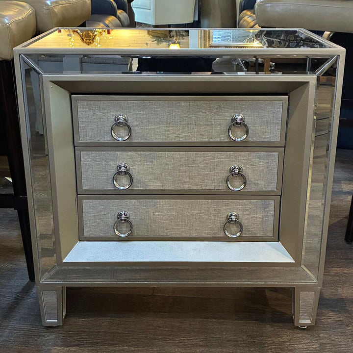 Orig. Price $500 - Mirrored 3-Drawer Nightstand