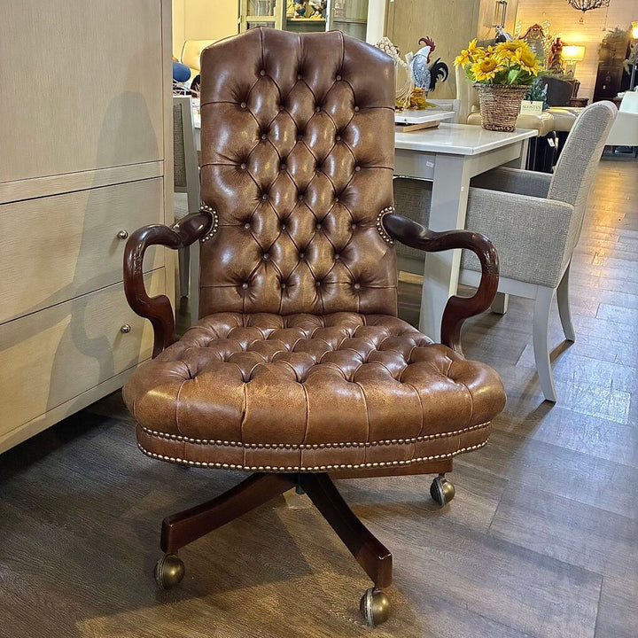 Orig. Price $1,800 - Diamond Tufted Executive Chair w/ Casters