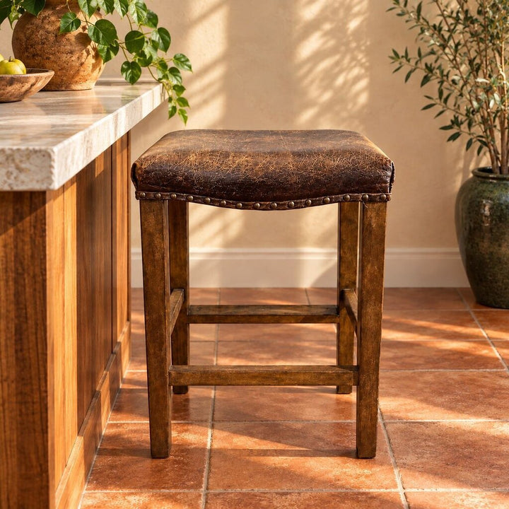 Orig. Price $419 - Manchester Backless Stool w/ Nailhead Trim