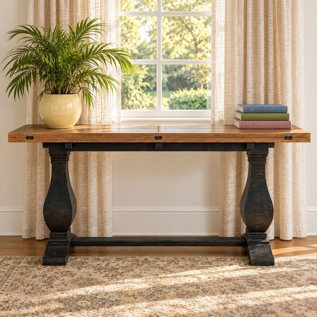 Orig. Price $689 - Solid Wood Flip-Top Sofa Table