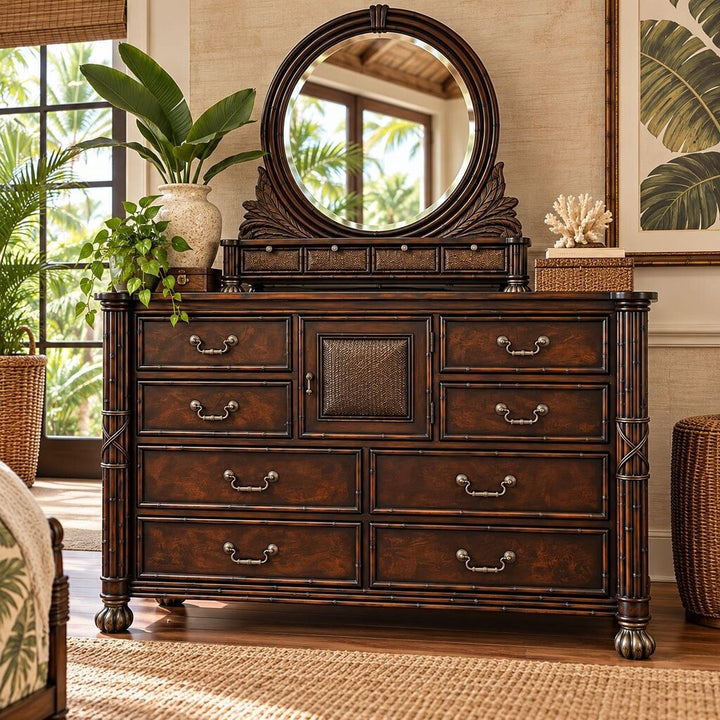 Orig. Price $1,400 - West Indies II Dresser w/ Vanity Mirror