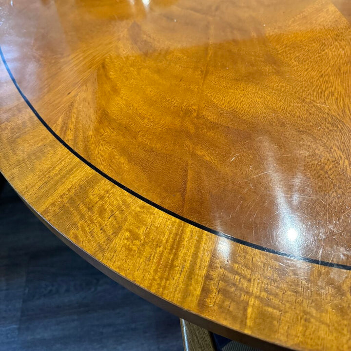 Orig. Price $6,700 - Double Pedestal Starbust Dining Table w/ 6 Chairs