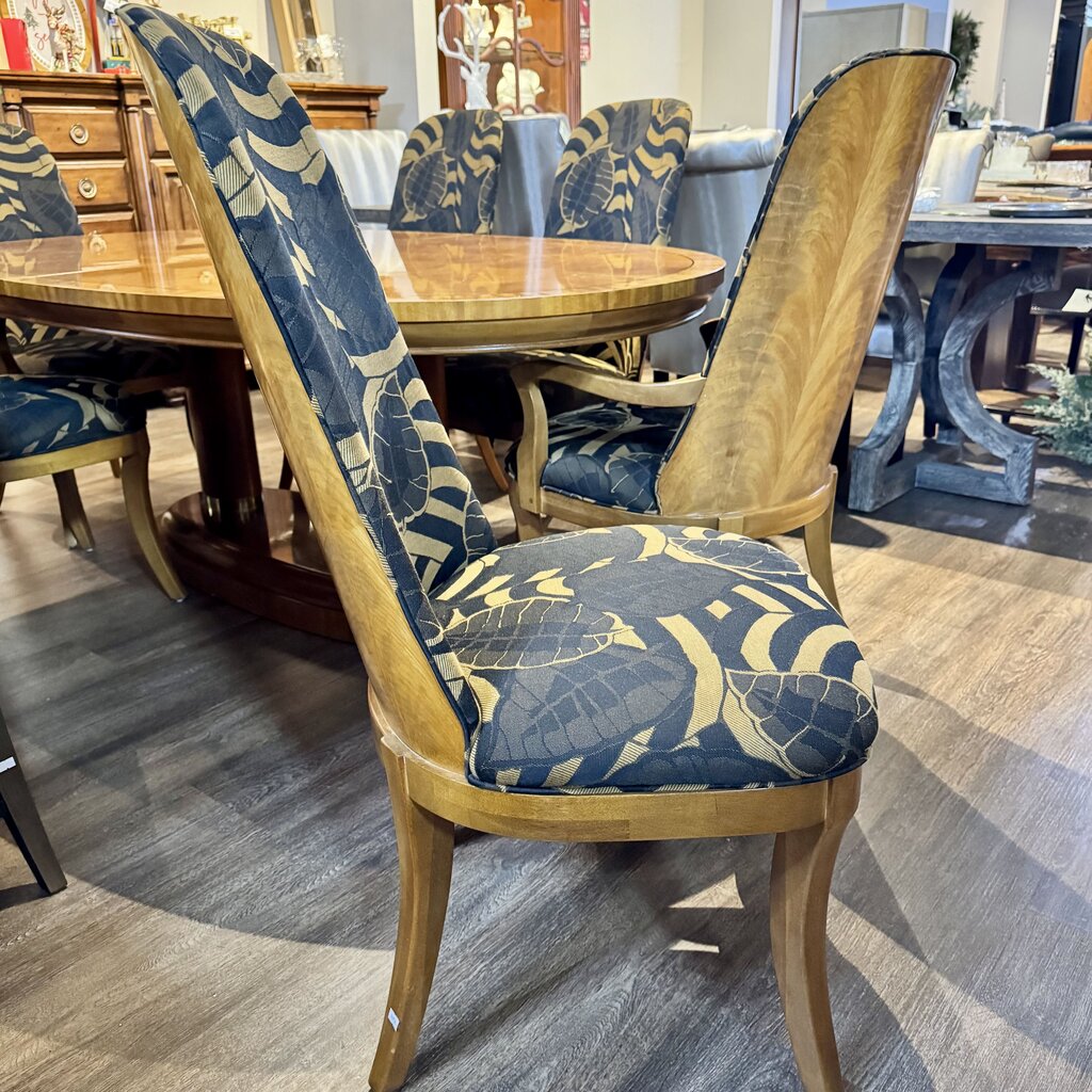 Orig. Price $6,700 - Double Pedestal Starbust Dining Table w/ 6 Chairs