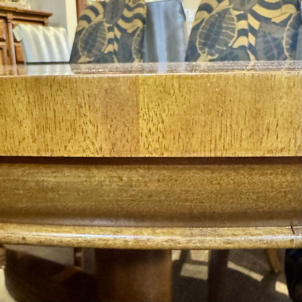 Orig. Price $6,700 - Double Pedestal Starbust Dining Table w/ 6 Chairs