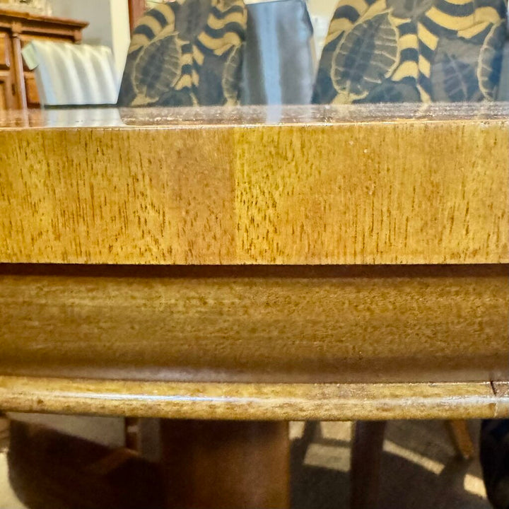 Orig. Price $6,700 - Double Pedestal Starbust Dining Table w/ 6 Chairs