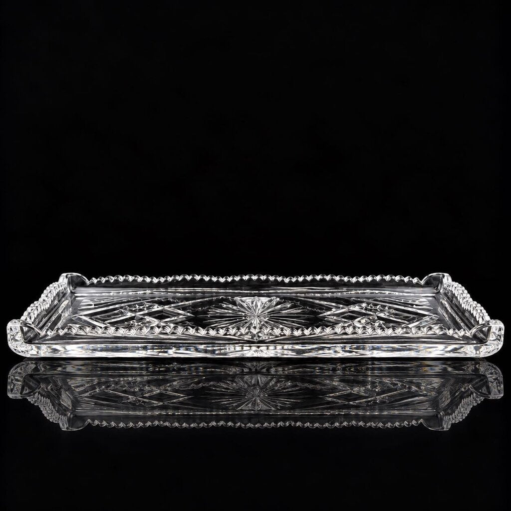 Cut Crystal Rectangular Tray - Newberry - Box
