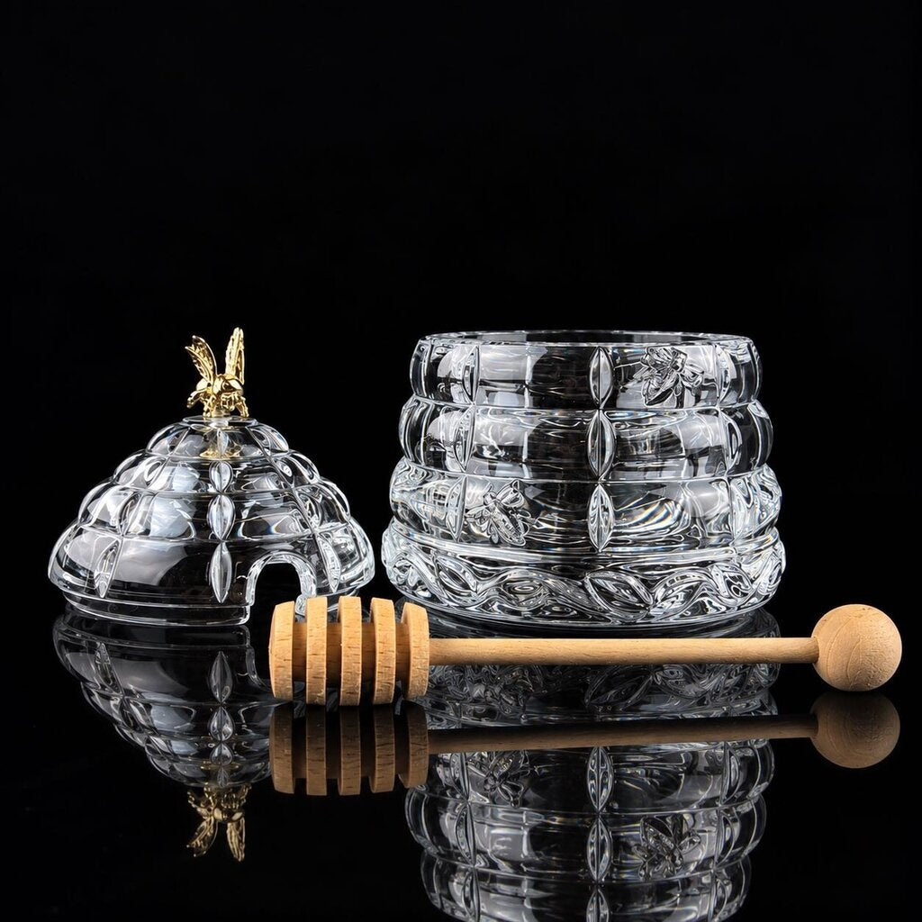 Cut Crystal Honey Box w/ Dipper - Box
