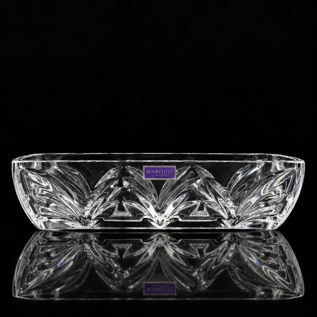 Cut Crystal Cracker Tray - Chevron - Box