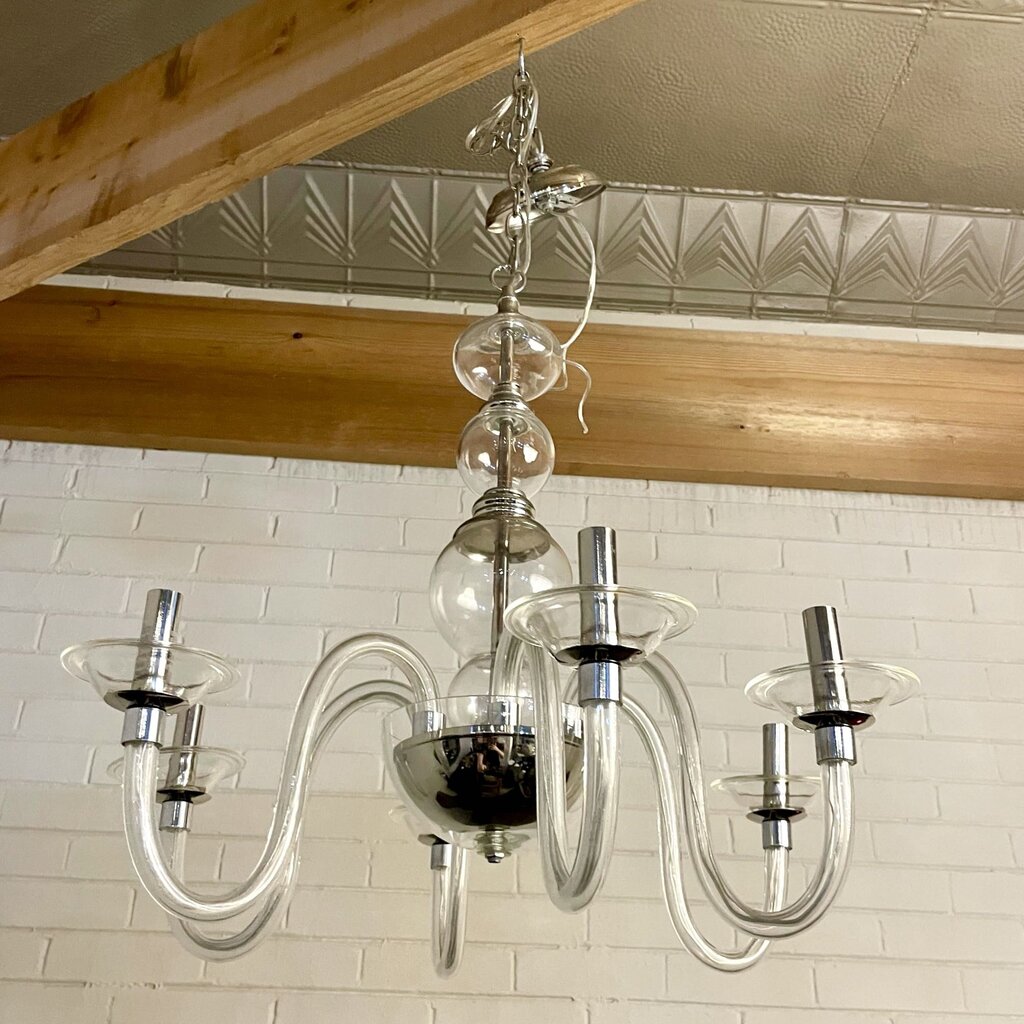 6-Light Blown Glass Chandelier