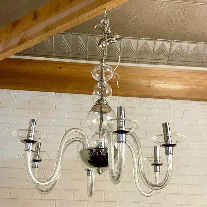 6-Light Blown Glass Chandelier