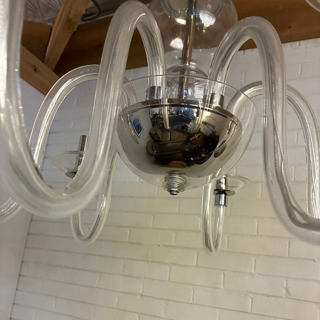 6-Light Blown Glass Chandelier