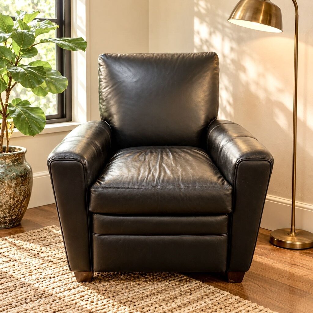 Orig. Price $1200 - Leather Push Back Recliner