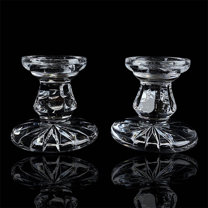 Vintage Pair of Crystal Footed Votive Candle Holder