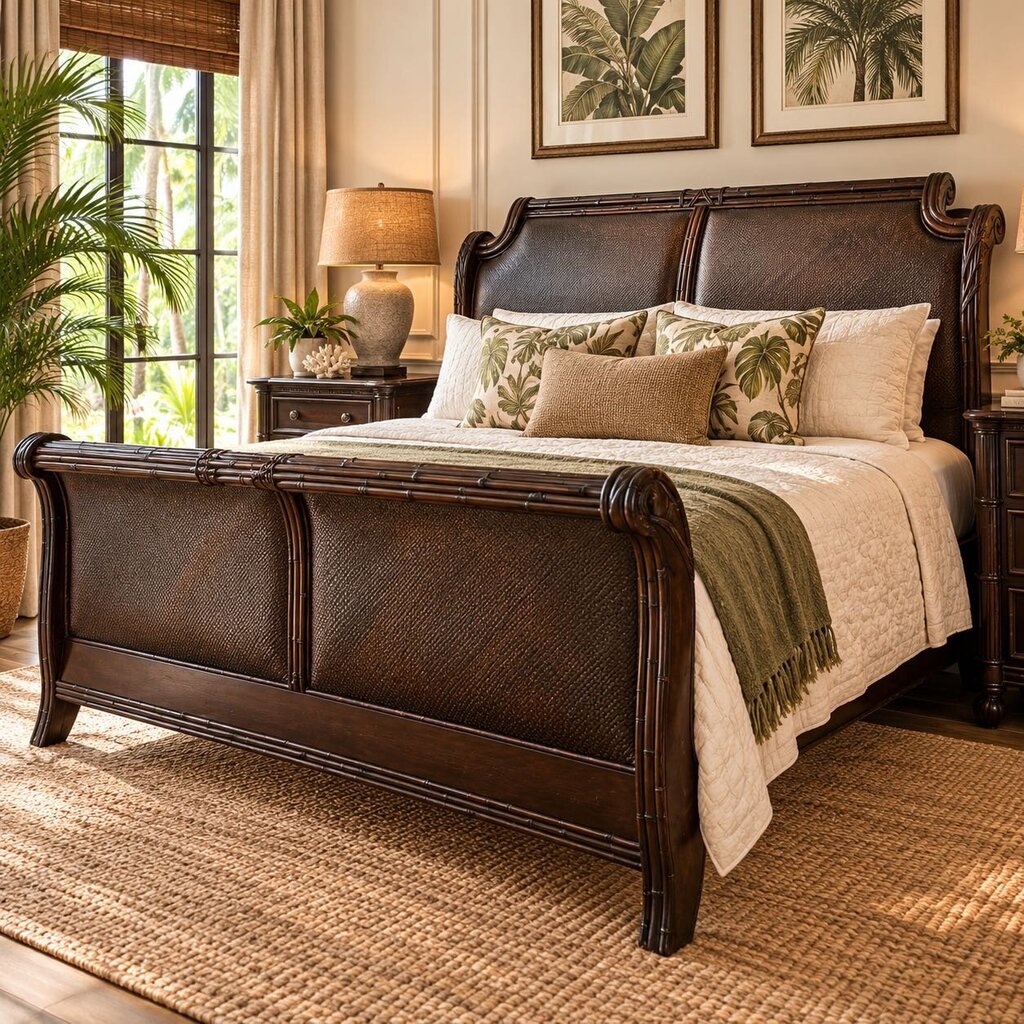 Orig. Price $1800 - West Indies II Sleigh Bed