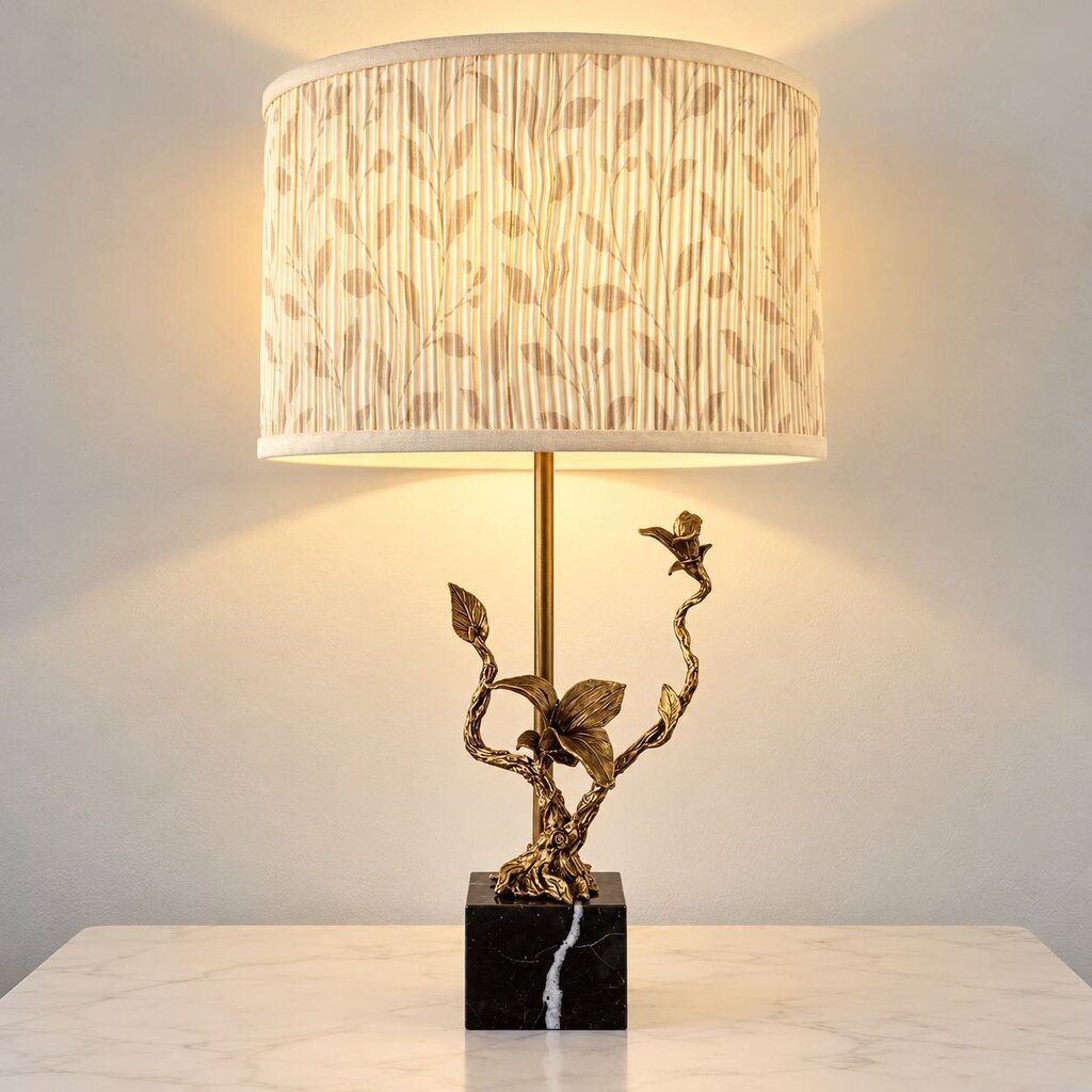 Floral Vine on Stone Lamp