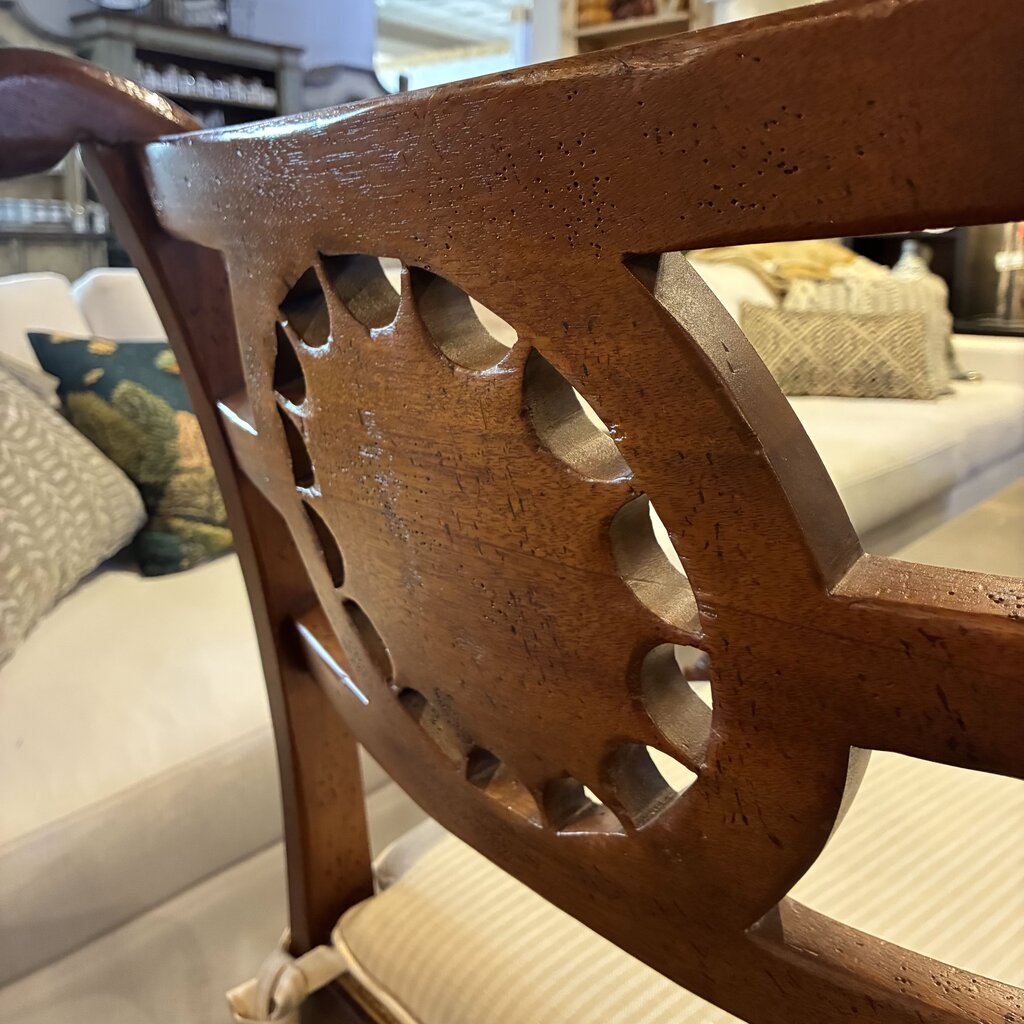 British Colonial-Style Armchair with Cushion - Acosta's Home