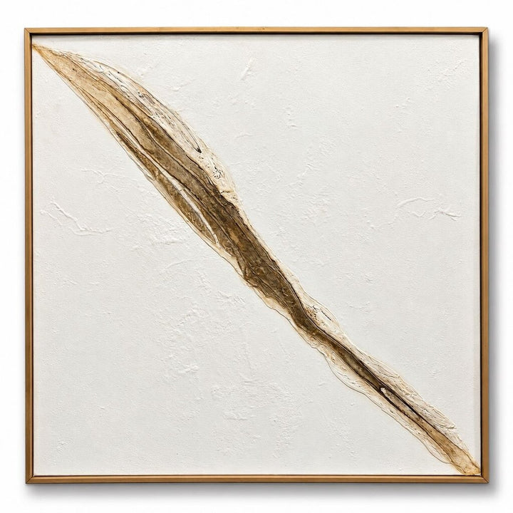 Orig. Price $650- Neutral Sculptural Diagonal Framed Abstract Art