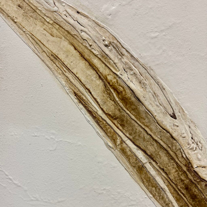 Orig. Price $650- Neutral Sculptural Diagonal Framed Abstract Art