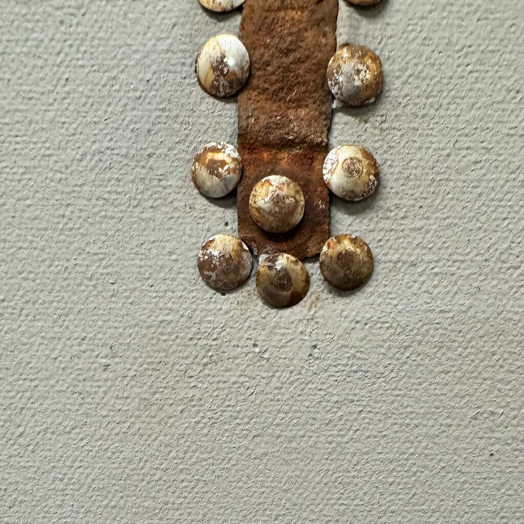 Orig. Price $800 - Metal Studded Mixed Media Wall Art
