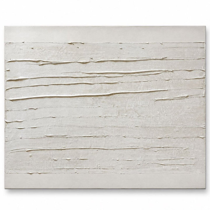 Orig. Price $1500 - Modern White-on-White Textured Abstract Canvas Art